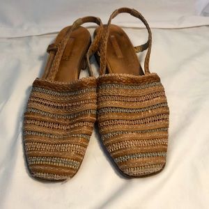Leather closed toe woven sandals Sz 10N
